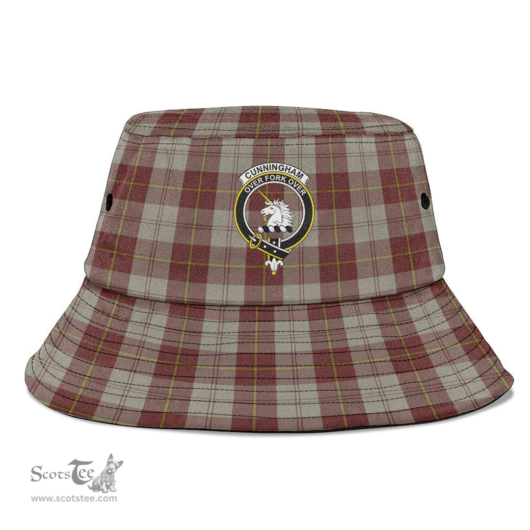 Scottish Cunningham Burgundy Dancers Plaid Tartan Crest Bucket Hat - Tartan Plaid Brim Hat Scottish Plaid Tartan Plaid - ScotsTee - scotstee.com
