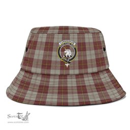 Scottish Cunningham Burgundy Dancers Plaid Tartan Crest Bucket Hat - Tartan Plaid Brim Hat Scottish Plaid Tartan Plaid - ScotsTee - scotstee.com