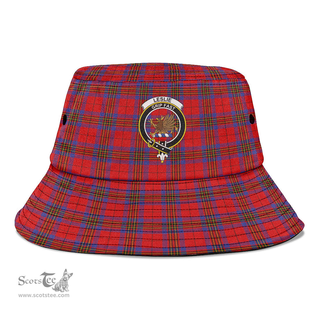 Scottish Leslie Modern Plaid Tartan Crest Bucket Hat - Tartan Plaid Brim Hat Scottish Plaid Tartan Plaid - ScotsTee - scotstee.com