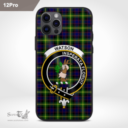 Watson Clan Badge Tartan Phone Case - Tartan Scottish Crest Phone Case Scottish Plaid Tartan Plaid - ScotsTee - scotstee.com