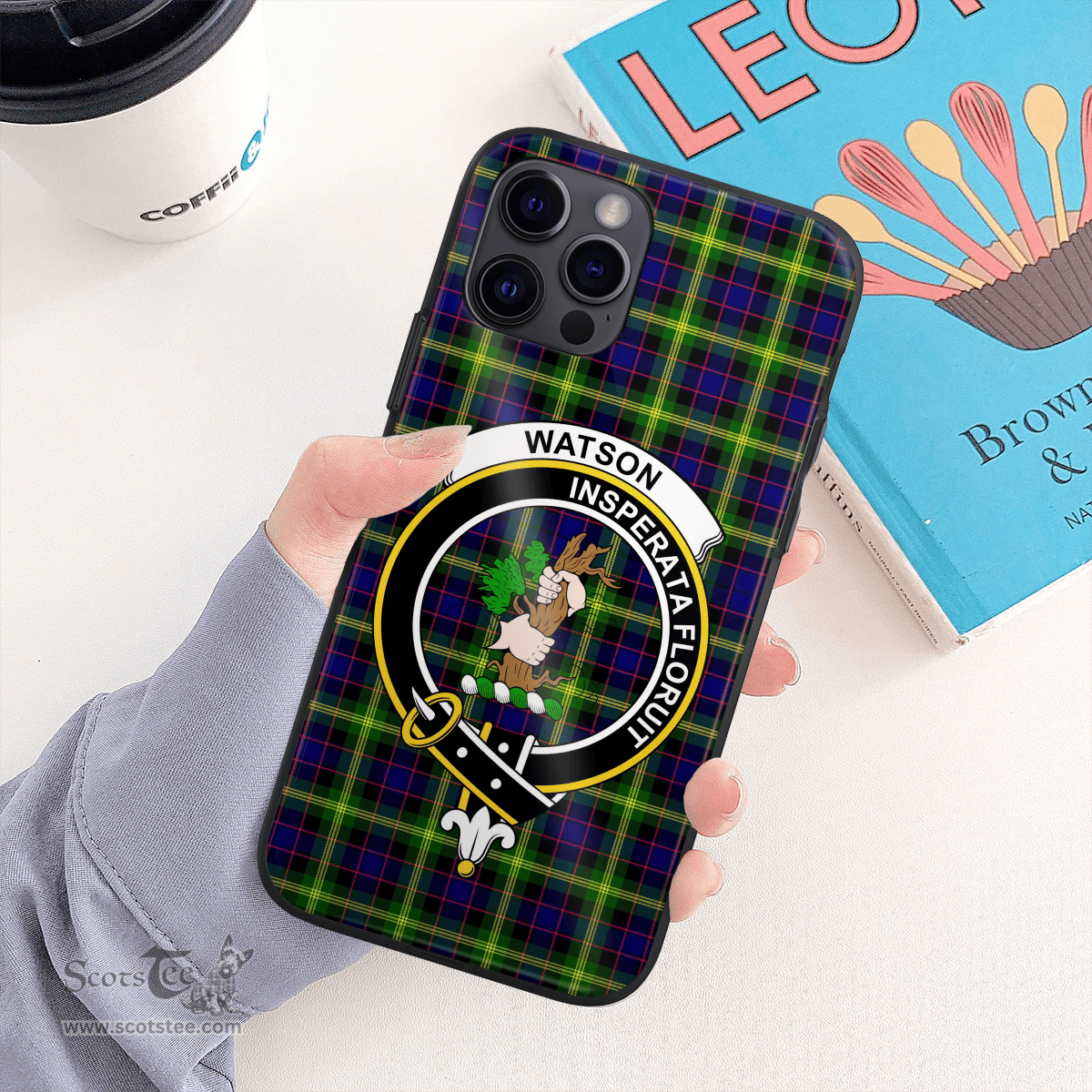 Watson Clan Badge Tartan Phone Case - Tartan Scottish Crest Phone Case Scottish Plaid Tartan Plaid - ScotsTee - scotstee.com