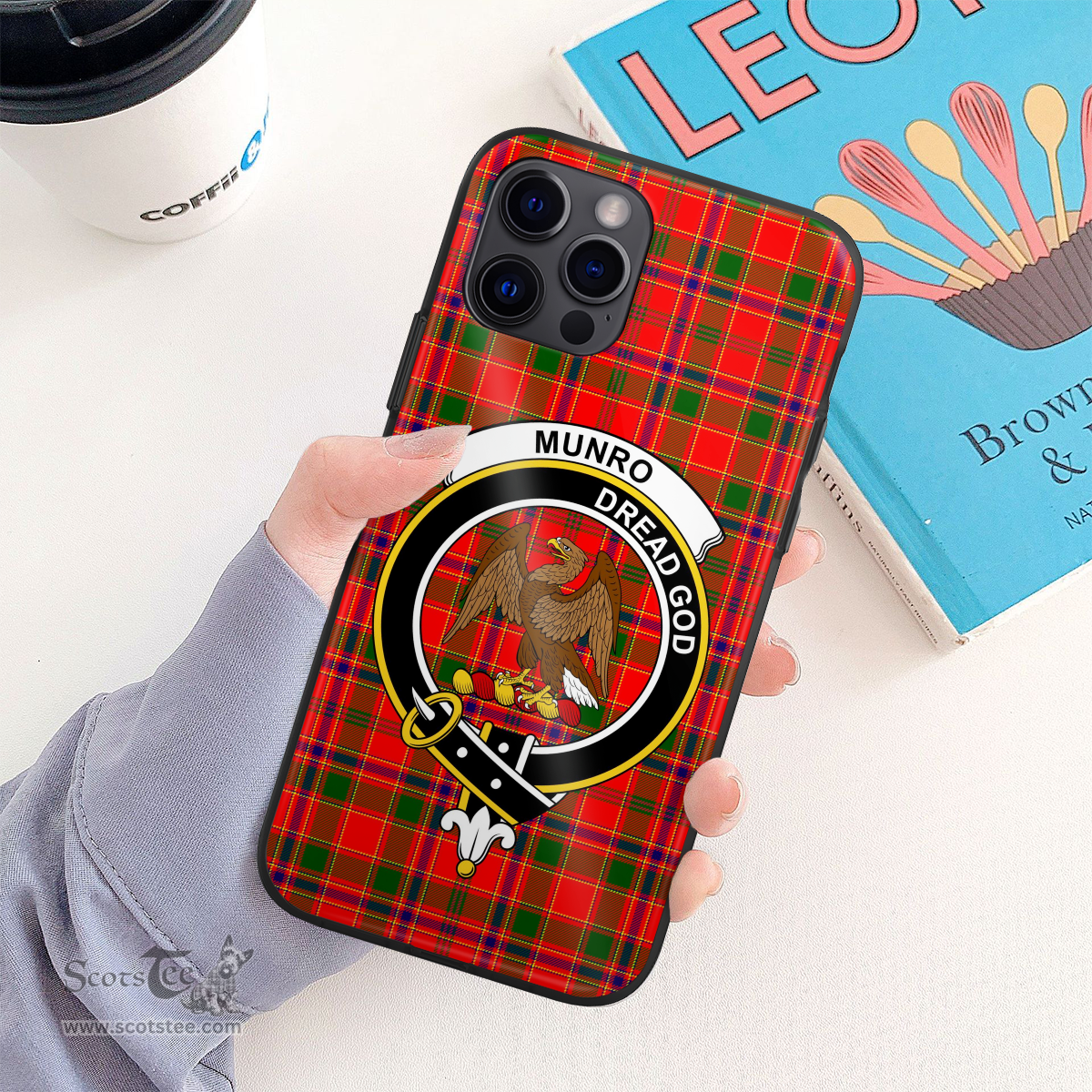 Munro Clan Badge Tartan Phone Case - Tartan Scottish Crest Phone Case Scottish Plaid Tartan Plaid - ScotsTee - scotstee.com