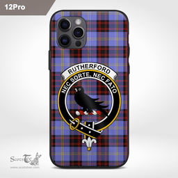 Rutherford Clan Badge Tartan Phone Case - Tartan Scottish Crest Phone Case Scottish Plaid Tartan Plaid - ScotsTee - scotstee.com
