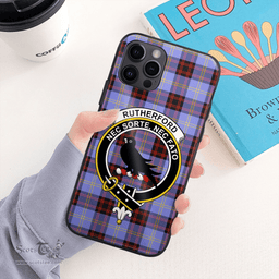 Rutherford Clan Badge Tartan Phone Case - Tartan Scottish Crest Phone Case Scottish Plaid Tartan Plaid - ScotsTee - scotstee.com