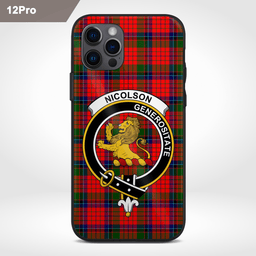 Nicolson Clan Badge Tartan Phone Case - Tartan Scottish Crest Phone Case Scottish Plaid Tartan Plaid - ScotsTee - scotstee.com