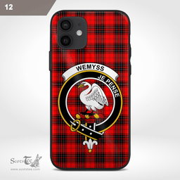 Wemyss Clan Badge Tartan Phone Case - Tartan Scottish Crest Phone Case Scottish Plaid Tartan Plaid - ScotsTee - scotstee.com