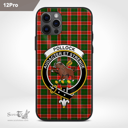 Pollock Clan Badge Tartan Phone Case - Tartan Scottish Crest Phone Case Scottish Plaid Tartan Plaid - ScotsTee - scotstee.com