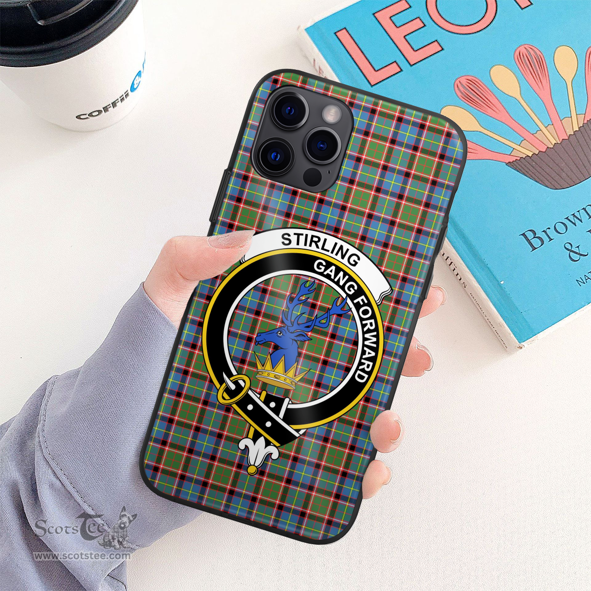 Stirling Of Cadder-present Chief Clan Badge Tartan Phone Case - Tartan Scottish Crest Phone Case Scottish Plaid Tartan Plaid - ScotsTee - scotstee.com