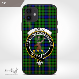 Rollo Clan Badge Tartan Phone Case - Tartan Scottish Crest Phone Case Scottish Plaid Tartan Plaid - ScotsTee - scotstee.com