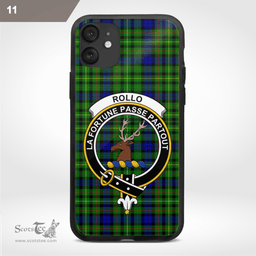 Rollo Clan Badge Tartan Phone Case - Tartan Scottish Crest Phone Case Scottish Plaid Tartan Plaid - ScotsTee - scotstee.com