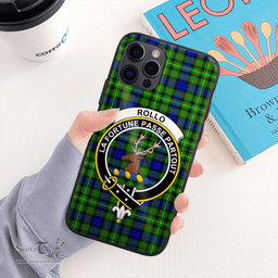 Rollo Clan Badge Tartan Phone Case - Tartan Scottish Crest Phone Case Scottish Plaid Tartan Plaid - ScotsTee - scotstee.com