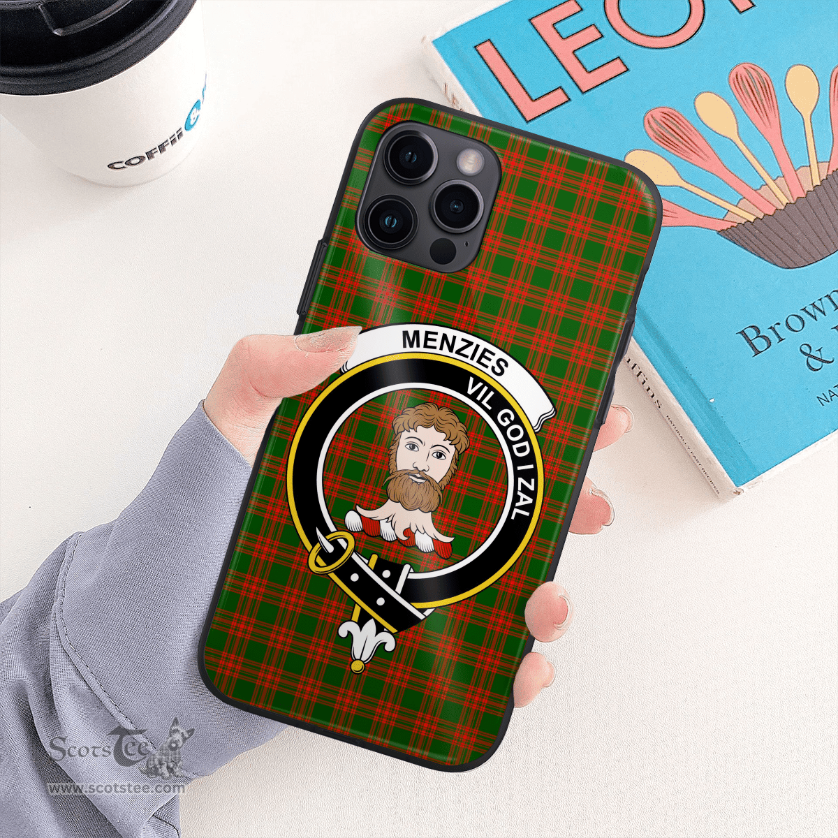 Menzies Clan Badge Tartan Phone Case - Tartan Scottish Crest Phone Case Scottish Plaid Tartan Plaid - ScotsTee - scotstee.com