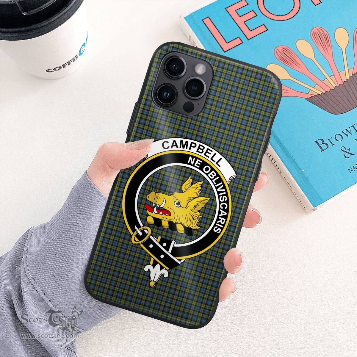 Campbell Clan Badge Tartan Phone Case - Tartan Scottish Crest Phone Case Scottish Plaid Tartan Plaid - ScotsTee - scotstee.com