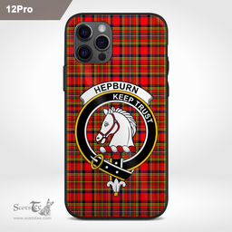 Hepburn Clan Badge Tartan Phone Case - Tartan Scottish Crest Phone Case Scottish Plaid Tartan Plaid - ScotsTee - scotstee.com