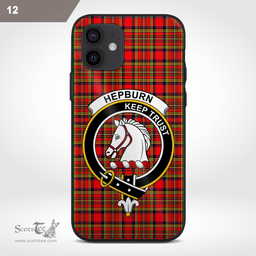 Hepburn Clan Badge Tartan Phone Case - Tartan Scottish Crest Phone Case Scottish Plaid Tartan Plaid - ScotsTee - scotstee.com