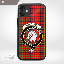 Hepburn Clan Badge Tartan Phone Case - Tartan Scottish Crest Phone Case Scottish Plaid Tartan Plaid - ScotsTee - scotstee.com