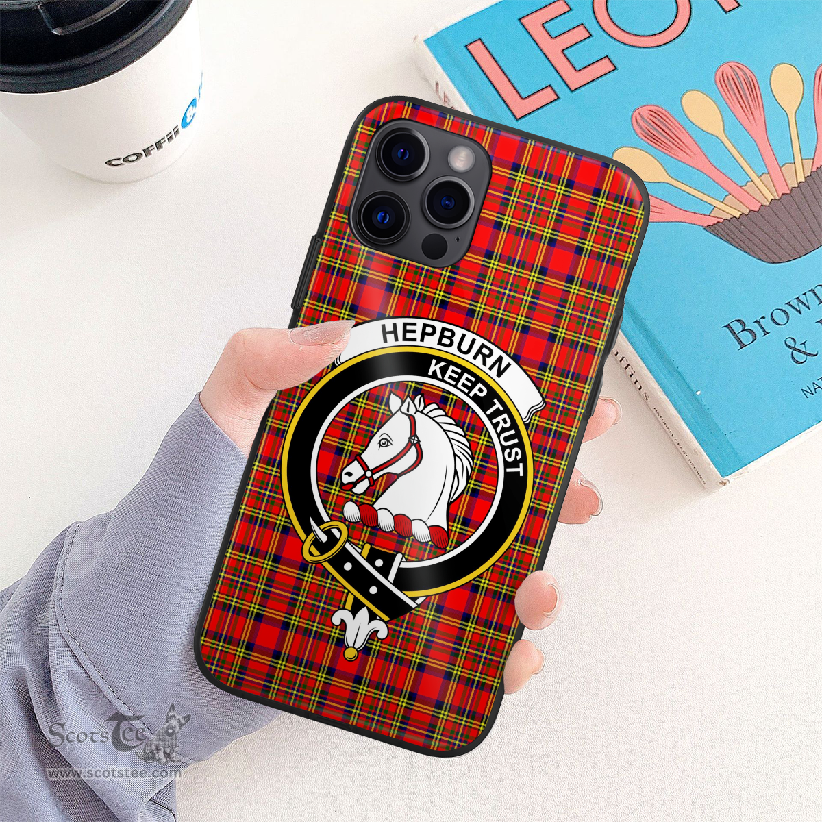 Hepburn Clan Badge Tartan Phone Case - Tartan Scottish Crest Phone Case Scottish Plaid Tartan Plaid - ScotsTee - scotstee.com