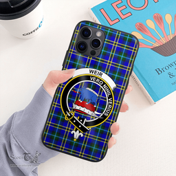 Weir Clan Badge Tartan Phone Case - Tartan Scottish Crest Phone Case Scottish Plaid Tartan Plaid - ScotsTee - scotstee.com