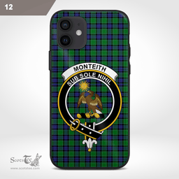 Monteith Clan Badge Tartan Phone Case - Tartan Scottish Crest Phone Case Scottish Plaid Tartan Plaid - ScotsTee - scotstee.com