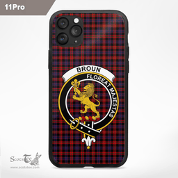 Broun Clan Badge Tartan Phone Case - Tartan Scottish Crest Phone Case Scottish Plaid Tartan Plaid - ScotsTee - scotstee.com
