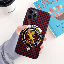 Broun Clan Badge Tartan Phone Case - Tartan Scottish Crest Phone Case Scottish Plaid Tartan Plaid - ScotsTee - scotstee.com