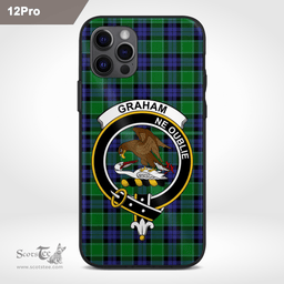 Graham Clan Badge Tartan Phone Case - Tartan Scottish Crest Phone Case Scottish Plaid Tartan Plaid - ScotsTee - scotstee.com