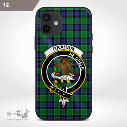 Graham Clan Badge Tartan Phone Case - Tartan Scottish Crest Phone Case Scottish Plaid Tartan Plaid - ScotsTee - scotstee.com
