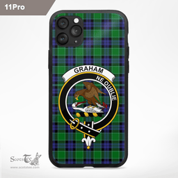 Graham Clan Badge Tartan Phone Case - Tartan Scottish Crest Phone Case Scottish Plaid Tartan Plaid - ScotsTee - scotstee.com