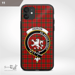 Heron Clan Badge Tartan Phone Case - Tartan Scottish Crest Phone Case Scottish Plaid Tartan Plaid - ScotsTee - scotstee.com