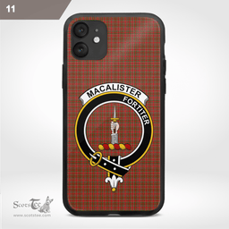 Macalister Clan Badge Tartan Phone Case - Tartan Scottish Crest Phone Case Scottish Plaid Tartan Plaid - ScotsTee - scotstee.com