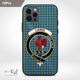 Laing Clan Badge Tartan Phone Case - Tartan Scottish Crest Phone Case Scottish Plaid Tartan Plaid - ScotsTee - scotstee.com