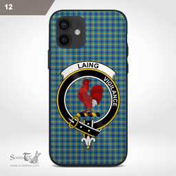 Laing Clan Badge Tartan Phone Case - Tartan Scottish Crest Phone Case Scottish Plaid Tartan Plaid - ScotsTee - scotstee.com