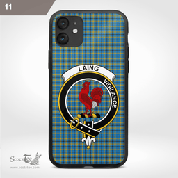 Laing Clan Badge Tartan Phone Case - Tartan Scottish Crest Phone Case Scottish Plaid Tartan Plaid - ScotsTee - scotstee.com