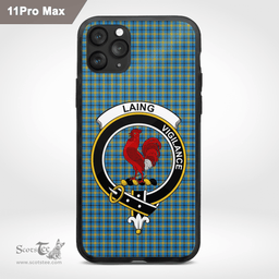 Laing Clan Badge Tartan Phone Case - Tartan Scottish Crest Phone Case Scottish Plaid Tartan Plaid - ScotsTee - scotstee.com