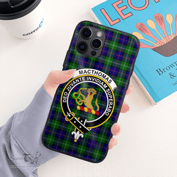 Macthomas Clan Badge Tartan Phone Case - Tartan Scottish Crest Phone Case Scottish Plaid Tartan Plaid - ScotsTee - scotstee.com