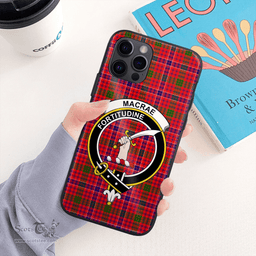 Macrae Clan Badge Tartan Phone Case - Tartan Scottish Crest Phone Case Scottish Plaid Tartan Plaid - ScotsTee - scotstee.com