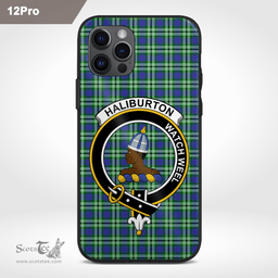 Haliburton Clan Badge Tartan Phone Case - Tartan Scottish Crest Phone Case Scottish Plaid Tartan Plaid - ScotsTee - scotstee.com
