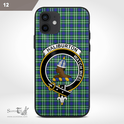 Haliburton Clan Badge Tartan Phone Case - Tartan Scottish Crest Phone Case Scottish Plaid Tartan Plaid - ScotsTee - scotstee.com