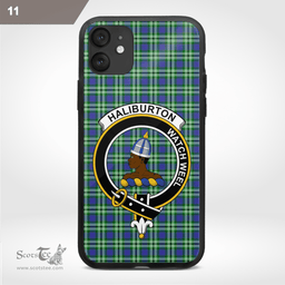 Haliburton Clan Badge Tartan Phone Case - Tartan Scottish Crest Phone Case Scottish Plaid Tartan Plaid - ScotsTee - scotstee.com