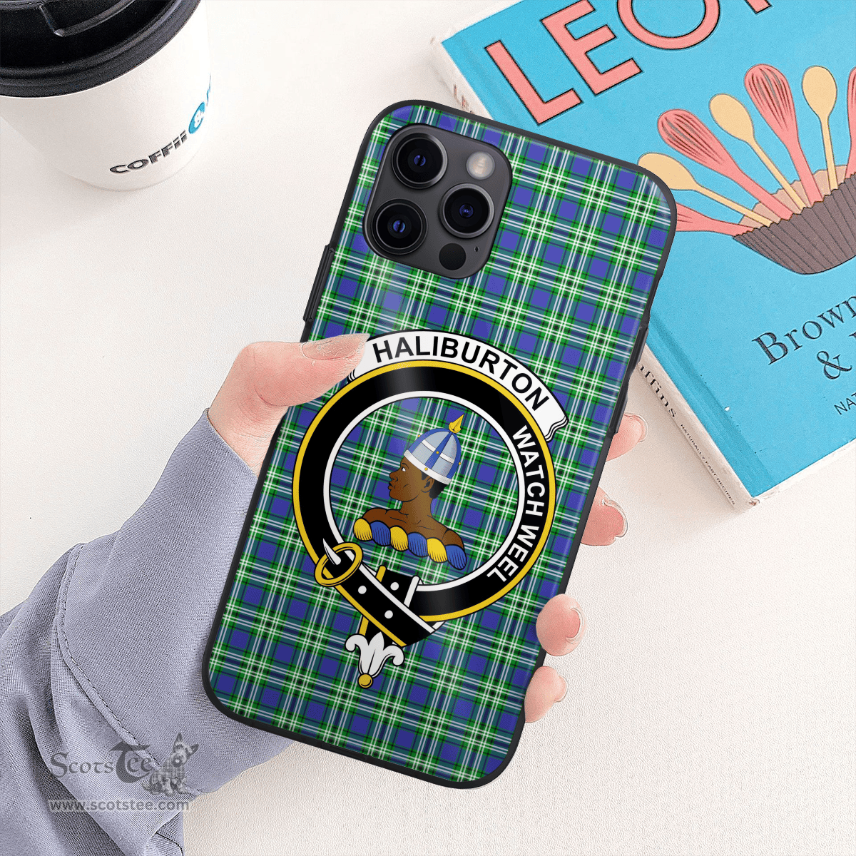 Haliburton Clan Badge Tartan Phone Case - Tartan Scottish Crest Phone Case Scottish Plaid Tartan Plaid - ScotsTee - scotstee.com