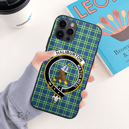 Haliburton Clan Badge Tartan Phone Case - Tartan Scottish Crest Phone Case Scottish Plaid Tartan Plaid - ScotsTee - scotstee.com