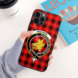 Maciver Clan Badge Tartan Phone Case - Tartan Scottish Crest Phone Case Scottish Plaid Tartan Plaid - ScotsTee - scotstee.com