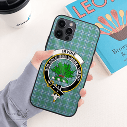 Irvine Clan Badge Tartan Phone Case - Tartan Scottish Crest Phone Case Scottish Plaid Tartan Plaid - ScotsTee - scotstee.com
