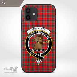 Binning Of Wallifoord Clan Badge Tartan Phone Case - Tartan Scottish Crest Phone Case Scottish Plaid Tartan Plaid - ScotsTee - scotstee.com
