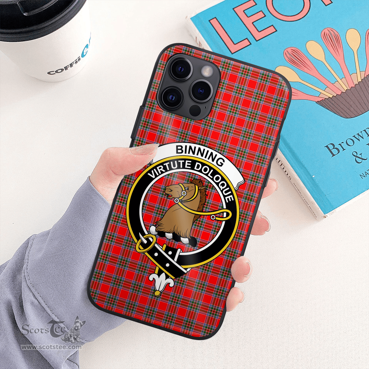 Binning Of Wallifoord Clan Badge Tartan Phone Case - Tartan Scottish Crest Phone Case Scottish Plaid Tartan Plaid - ScotsTee - scotstee.com