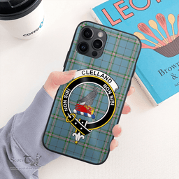 Clelland Clan Badge Tartan Phone Case - Tartan Scottish Crest Phone Case Scottish Plaid Tartan Plaid - ScotsTee - scotstee.com