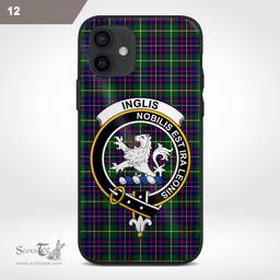 Inglis Clan Badge Tartan Phone Case - Tartan Scottish Crest Phone Case Scottish Plaid Tartan Plaid - ScotsTee - scotstee.com