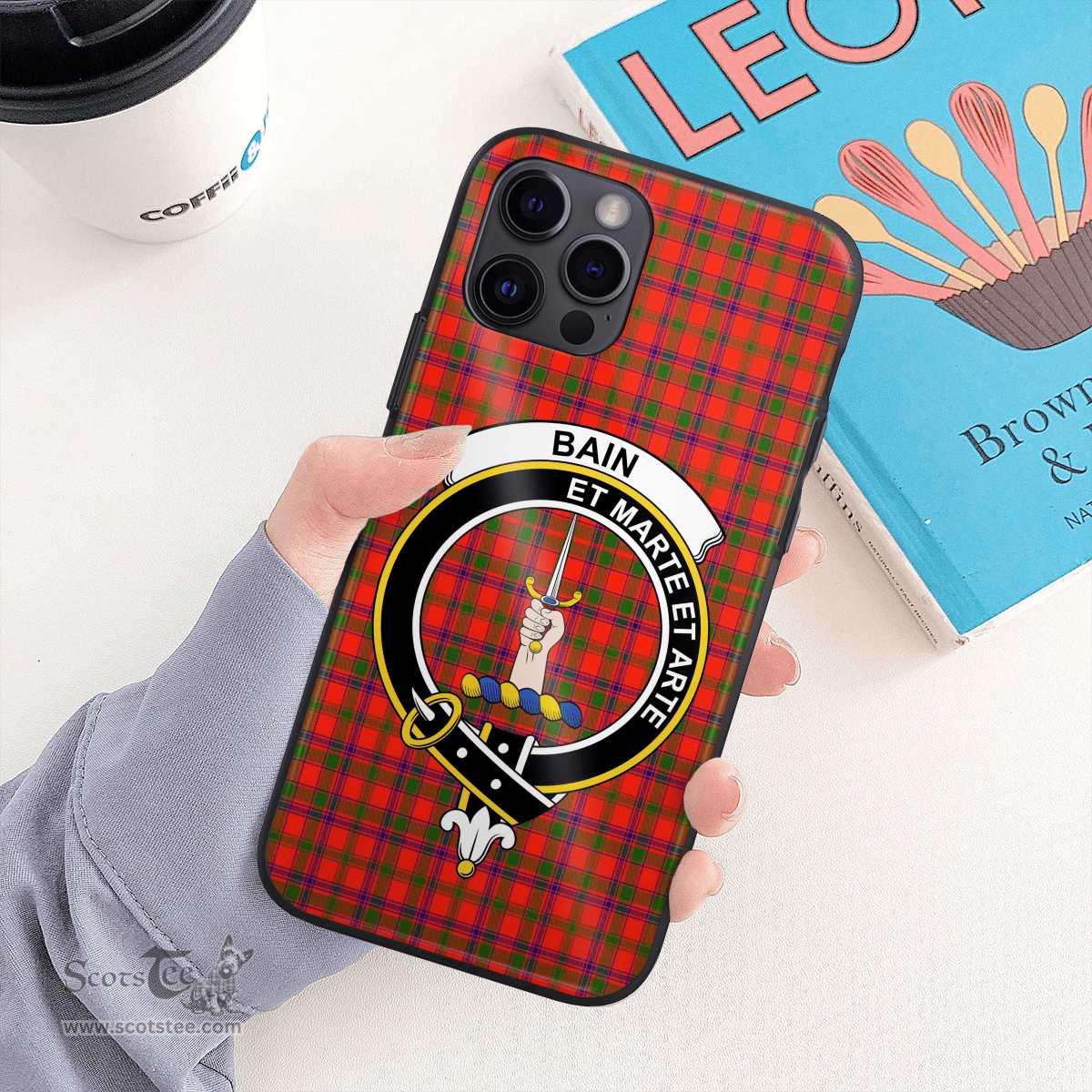 Bain Clan Badge Tartan Phone Case - Tartan Scottish Crest Phone Case Scottish Plaid Tartan Plaid - ScotsTee - scotstee.com
