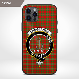 Langlands Clan Badge Tartan Phone Case - Tartan Scottish Crest Phone Case Scottish Plaid Tartan Plaid - ScotsTee - scotstee.com