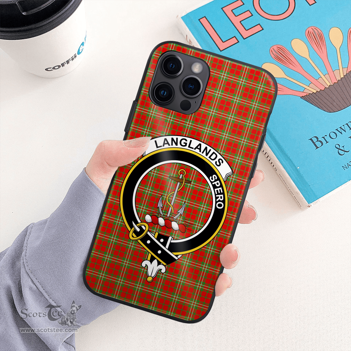 Langlands Clan Badge Tartan Phone Case - Tartan Scottish Crest Phone Case Scottish Plaid Tartan Plaid - ScotsTee - scotstee.com